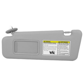 X AUTOHAUX Car Sun Visor with Mirror Left Driver Side Fit for Toyota Highlander 2008 2009 2010 2011 2012 2013 with Vanity Light 74320-48500-B0 Gray