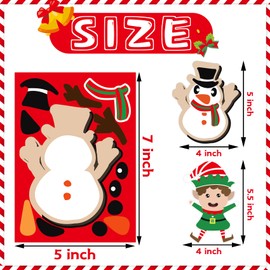 Funnlot 30 PCS Christmas Crafts for Kids Christmas Stickers Make a Face Stickers Christmas Snowman Stickers Santa Stickers Gingerbread Stickers Reindeer Stickers Xmas DIY Crafts Christmas Party Games