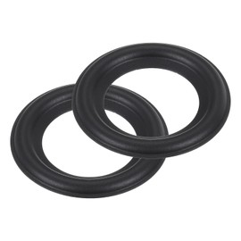 sourcing map 2 Pcs 2 Inch Rubber Speaker Edge Surround Rings 31x52mm(IDxOD) Perforated Subwoofer Rings Replacement Parts for Speaker Repair or DIY,Black