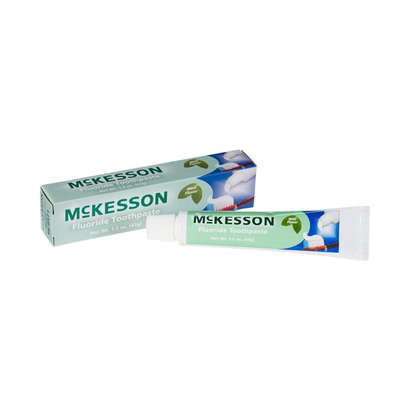 McKesson Fluoride Toothpaste, Mint Flavor, 1.5 oz, 12 Count, 12 Packs, 144 Total