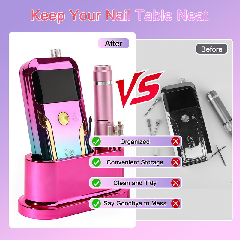 Nail Drill Machine Holder Efile Stand and Organizer Storage Box