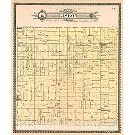 Historic 1903 Wall Map - Standard Atlas of Kendall County, Illinois : Including a plat Book of The Villages, Cities and townships of The County, map of The State - Lisbon Township 20in x 24in