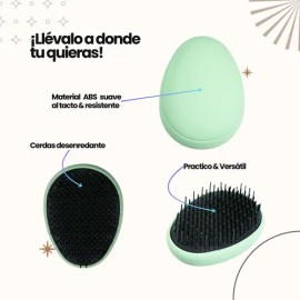 Cepillo Desenredante Para Maquillaje De Bolsillo Diseño Oval                                                                                          