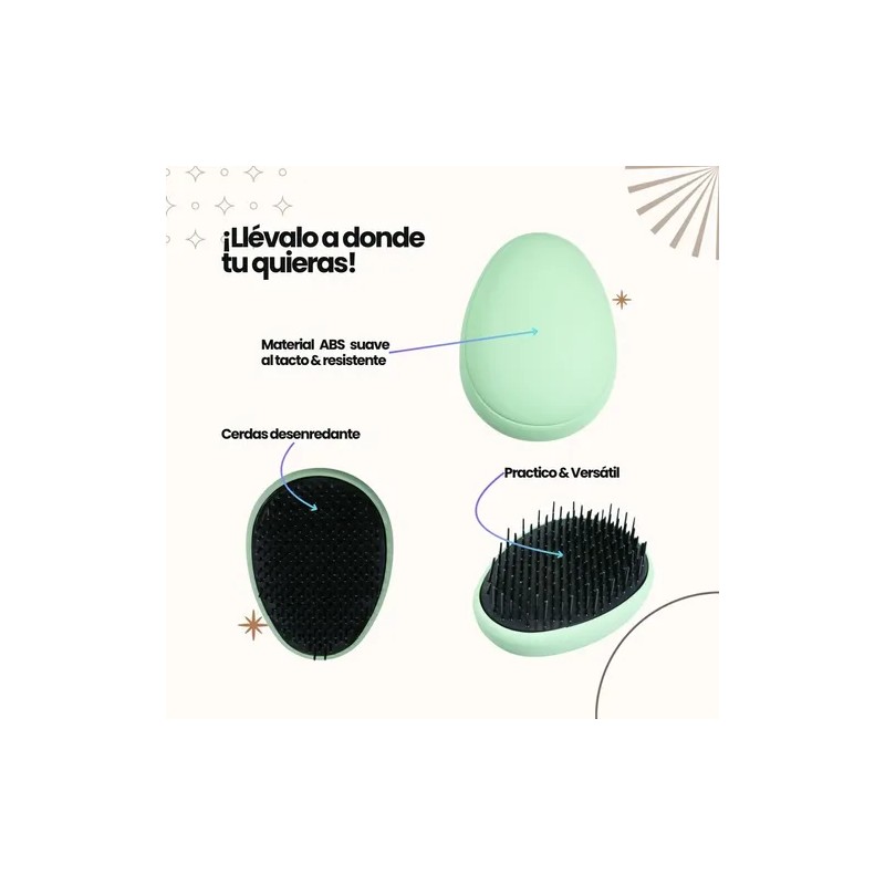 Cepillo Desenredante Para Maquillaje De Bolsillo Diseño Oval