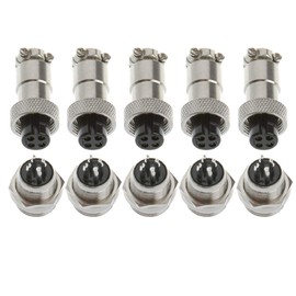 5PCS GX12 12mm Thread Aviation Connector Plug Socket 4 Pin 5A Male & Female Circular connectors