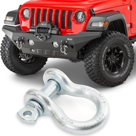 Quadratec 3/4" D-Ring Shackle - Galvanized Finish - 3/4" D-Rings with 7/8" Diameter Screw Pins - 4-3/4 Ton Working Load Limit - Fits Clevis Tabs Up to 1.25" Thick - Heavy Duty Steel