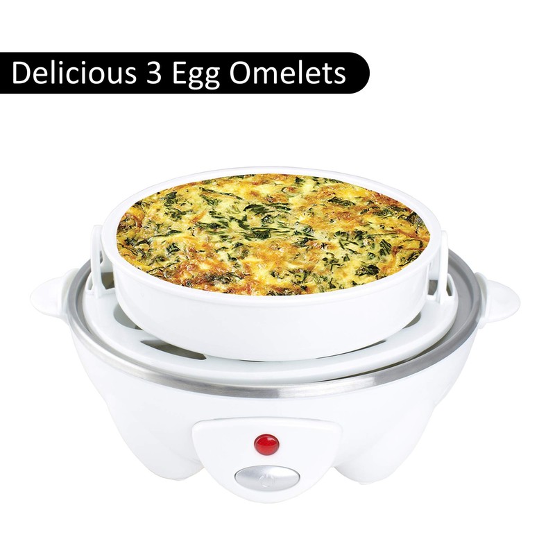 Brentwood TS-1045W Electric 7 Egg Cooker with Auto Shut Off,