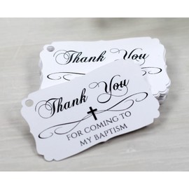 Baptism Tags - Thank You for Coming to My Baptism (Set of 12) (White)
