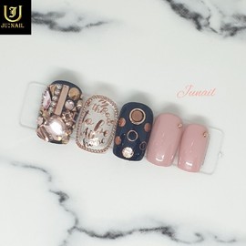 ✨Shalala Pink Gold Handmade Nail Tips✨ - Short Almond / ✨샤랄라핑크골드 수제네일팁✨ - 숏아몬드