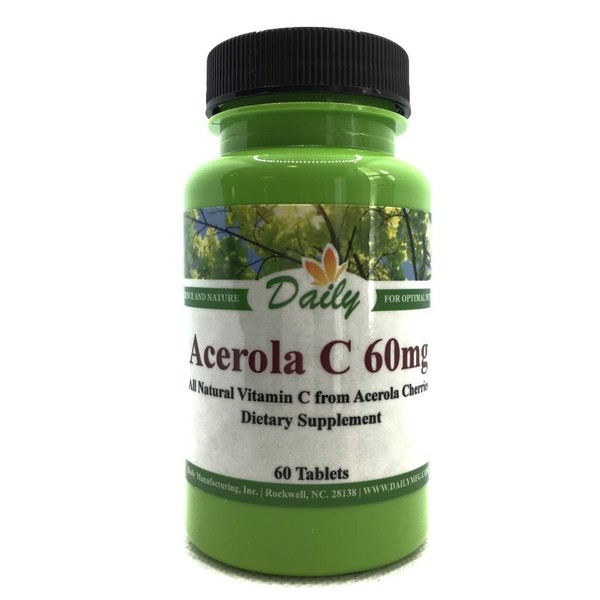 Daily's Acerola C (60 mg Vitamin C from Acerola Cherries, 60 Chewable Tablets)