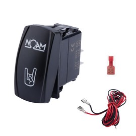 NOAM 3 pin Rocker Switch - for ATV UTV Boats Golf Cart and More - Red LED Lighted Rocker Switch 20A/12V - Waterproof Toggle Lighted Rocker switches for Accessories Light bar, Audio System, and More.