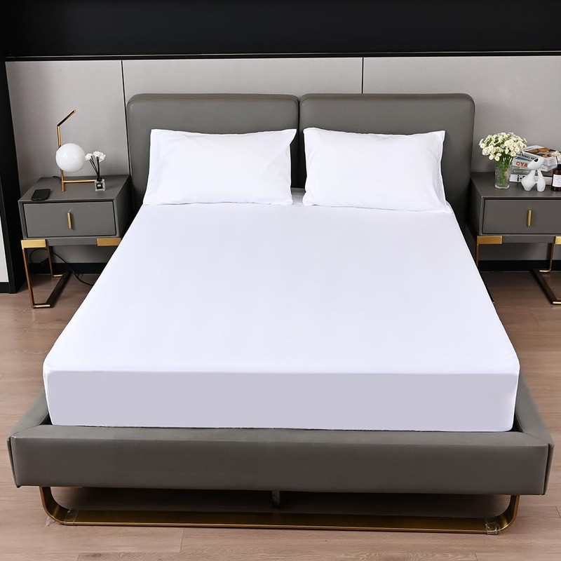 Fitted bed Sheet 40CM Extra Deep White Super King Bed