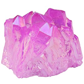 KYEYGWO Natural Rock Crystal Titanium Coated Crystal Quartz Cluster Specimen Gemstone Figure Decoration, Irregular Natural Piece Healing Reiki Stone Decoration, Light Purple
