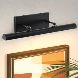 BELS Picture Lights for Wall Hardwired, 24" Black Wall Lights for Pictures,3-Light 2700k,Non-Dimmable, 270° Adjustable Swing Arm, Hardwired Wall Light for Artwork Poster Portrait Library Display