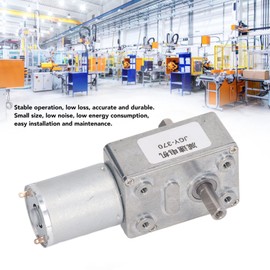 DC 12V Gear Motor, Worm Gear Motor with 12 mm Double Shaft, Self-Locking Reversible Worm Speed Reduction with High Torsion, for Remote Controlled (18RPM)