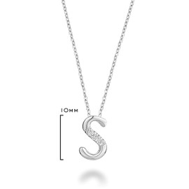 Jewels By Erika Mini S 10K Solid Gold Natural Diamond Initial Mini Letter Pendant for Women and Girls-0.03CTDI, H-I Color, I1 Clarity, 10MM Letter Height-Ideal Gift for Birthdays & Special Occasions