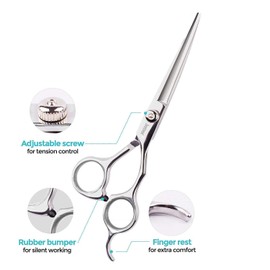 Yeahbudddy Dog Grooming Scissors,Pet Grooming Scissors with Thinning,Straight,Curved Down Shears Great for Groomers,Home Grooming and Groomer Beginners
