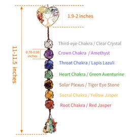 Gemstones Healing Feng Shui Crystals Window Car Decorations Hanging Ornament for Home Decor Party Decor（Heart Shape）