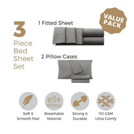 Empyrean Extra Deep Pocket Queen Fitted Sheet, 24" Deep Pocket Queen Sheet with Bonus 2 Pillowcases, 3 PC Fitted Sheet Queen Size, Queen Sheets Deep Pocket with 4 Corner Elastic Strap, Ruby Wine