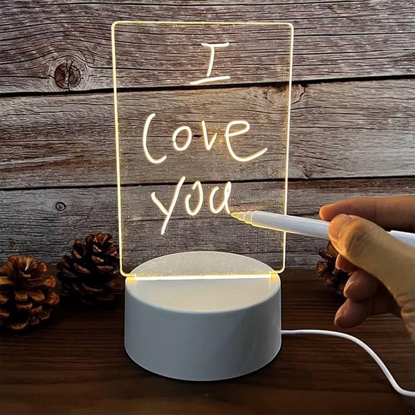 Dogeanu Message Note Board Lamp with 3D DIY Acrylic Panel,