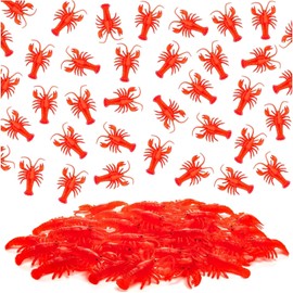 50 Pcs Soft Lobster Models, Crawfish Decoration for Summer Beach Scenario and Home, Small Red