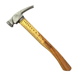 Boss Hammer Construction Grade Titanium Hammer with Tough Tennessee Hickory Handle - 14 oz, Framing Square, Rip Claw Design, Milled Faced - BH14TIHI18M