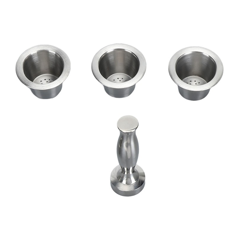 3pcs Refillable Coffee Capsule 304 Stainless Steel Coffee Pods with