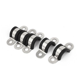sourcingmap 15mm U Clips EPDM Rubber Lined Mounting Brackets Clamps 5 Pcs