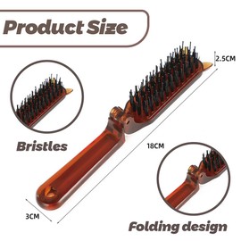 KEWUF Klappbare Haarbürste, Klappbare Wildschwein Borsten Bürste, Haar Kamm, Reisehaarbürste, Hair Comb, Reise Haarbürste, Kompakt Bürste für Haarwiederherstellung, Glanz und Glättung (2 Stück)