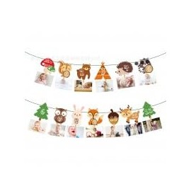 Forest Animal Theme Baby Birthday Bunting Decoration – Unisex 1 Year Old – Colorful Cardstock, Adds Party Atmosphere – Baby Photo Banner, Hanging Wall Decoration