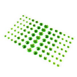 1 Sheet 4 Sizes Rhinestone Stickers 5mm/8mm/10mm/12mm DIY Self Adhesive Gem Stickers Gem Stick on Face Body Hair Makeup Jewels Embellishment Stickers for Festival Crafts Decorations (Green)