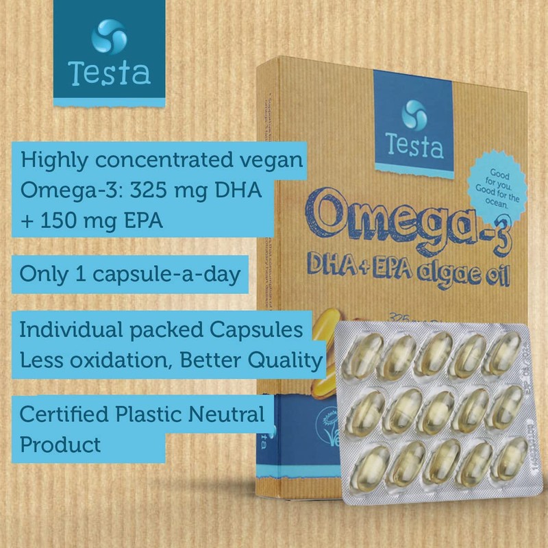 Testa Omega-3 Supplement - Vegan Based Omega 3 DHA EPA