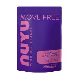 NUYU Glucosamine - High Strength 1,500mg Tablets. Daily Supplement for Joint Flexibility & Mobility Support. One-a-Day, 2 Month Supply. Made in The UK.