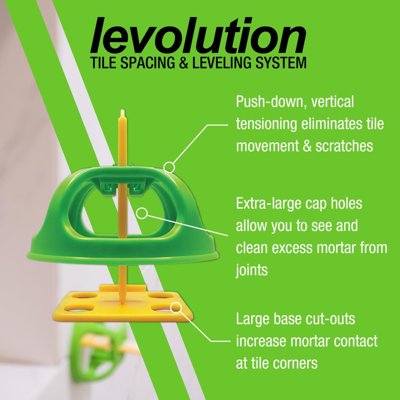 Miracle Sealants Levolution Pro Flat Spacer 1/8", Tile Leveling &