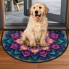 Mandala Retro Half Round Door Mat Semi Moon Rug Fireplace
