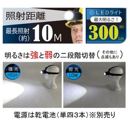 LED Headlight, 300 Lumens, Practical Lighting, 8 - 12 Hours, 3 Levels of Adjustment (Weak, Strong, Flashing), Night Fishing, Climbing, Camping, Walking, Night Work, Fishing, Outdoors, Disaster Prevention, Power Outages, Small, Lightweight