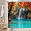 YNFUQANLN Fall Waterfall Shower Curtain Tree Forest Waterfall Jungle Autumn