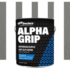 Alpha Grip Non-Slip Paint for Concrete & Asphalt – Non-Skid Coating Ideal for Striping Parking Lots, Playgrounds & Pavements (Medium Gray, 1 Gallon)