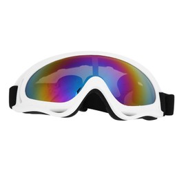 VGEBY Rüzgar Geçirmez Kayak Gözlükleri, Yetişkinler Için Unisex Gözlükler Çocuk Motosiklet Sürme Doğa Sporları Bisiklete Binme (beyaz çerçeve renkli film)