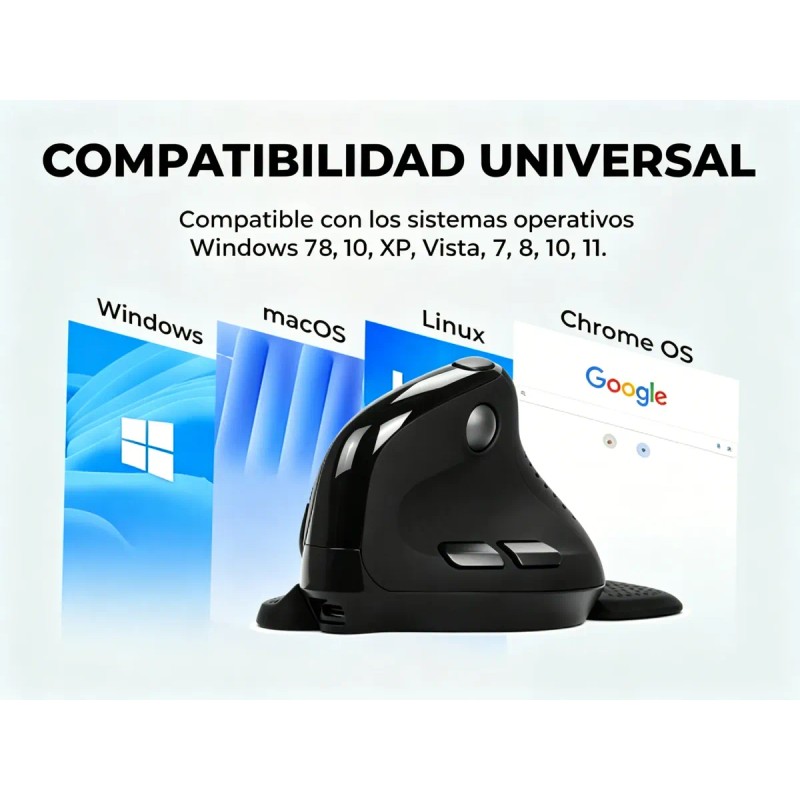 Delux Mouse Ergonómico, Pantalla Oled, Rueda De Pulgar, Rgb