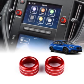 KUNGKIC for 2022 2023 2024 2025 Subaru WRX Audio Volume Tune Knob Button Cover Sport Style Interior Decorated Aluminum Alloy Knob Ring Covers Accessories