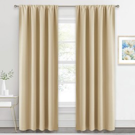 RYB HOME - Cortinas opacas para sala de estar, cortinas grandes para ventana de bahía, comedor, salón, recámara, puerta de patio, ancho 34 x largo 80 