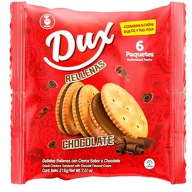 Dux Sandwich Crackers (18 pack) with chocolate cream flavor, snack Crackers Galletas Dux con sabor a chocolate colombian crakers.