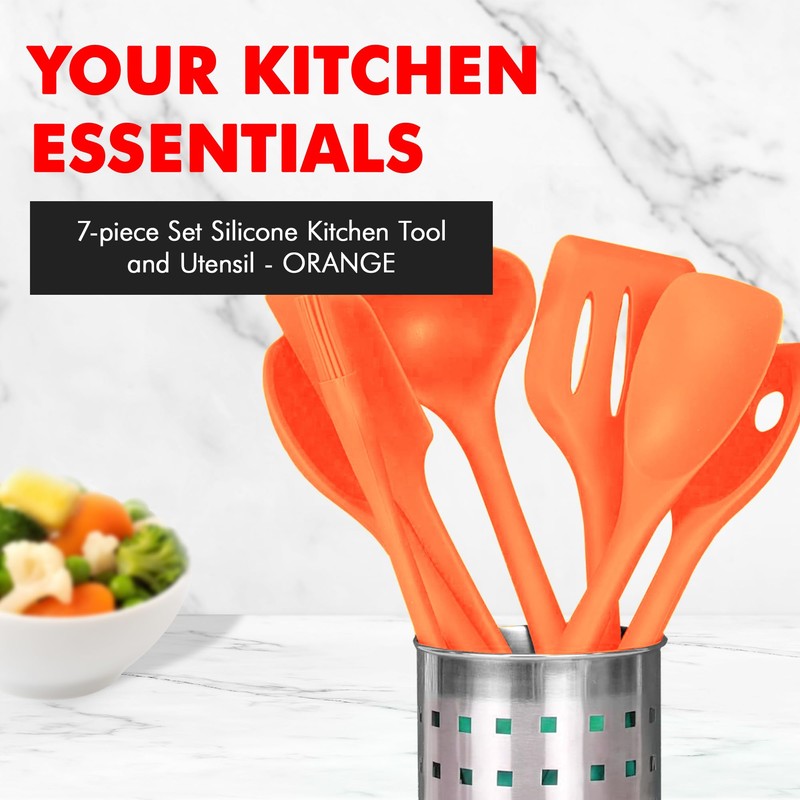Chef Craft 7 Piece Silicone Kitchen Tool and Utensil Set,