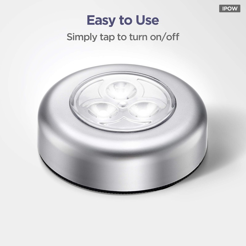 IPOW 5 Pack LED Battery-Powered Wireless Night Light Stick Tap