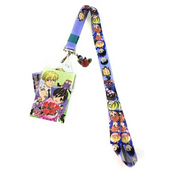 Ouran High School Host Club Characters Lanyard With Badge ID Holder and Charm