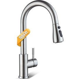 Kitchen Faucet with Pull Down Sprayer, Brushed Nickel High Arc Single Handle Kitchen Sink Faucet, Stainless Steel Modern Faucets, llaves para fregaderos de cocina