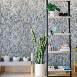Trussardi wall decor Unique Luxury Modern 3-d Embossed Grayish Blue Gold Metallic Contemporary Wallpaper Textured Faux Plaster Fabric Abstract 3D wallcovering