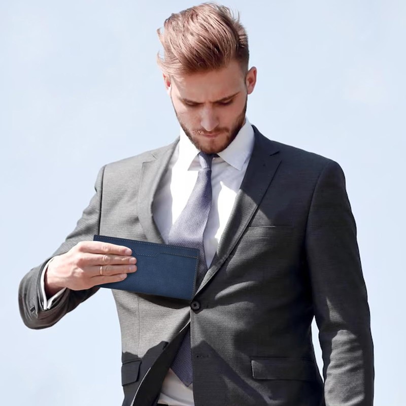 AfitLulu Men's Long Wallet Ultra Thin Wallet Men's Stylish Wallet