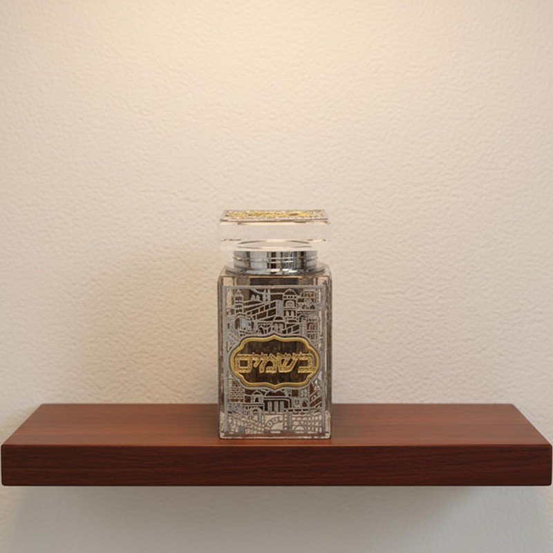 Crystal Besamim Spice Holder Havdalah Parent 3.2" Tall Fine Laser